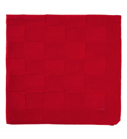 KINDMO KIDS - Manta Bebê Tricot Chique Quadriculado Luxo Vermelho