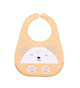 KINDMO KIDS - Babador de Silicone Com Bolso - Ursinho Bege