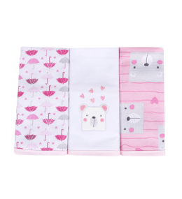 KINDMO KIDS - Kit Pano de Boca Urso Rosa