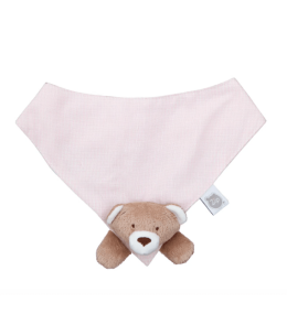 KINDMO KIDS - Babador Bandana Aplique Urso Rosa