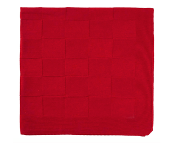 Manta Bebê Tricot Chique Quadriculado Luxo Vermelho