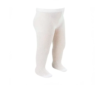 Kit 2 Pares Meia Calça Lisa Bebê - Branco e Preto