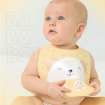 KINDMO KIDS - Babador de Silicone Com Bolso - Ursinho Bege