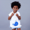 KINDMO KIDS - Roupão Infantil Bordado Baleia - Azul