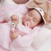 KINDMO KIDS - Cueiro com Capuz Swaddle Urso Rosa 