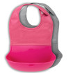 KINDMO KIDS - Conjunto Babador com Bolsa de Silicone OXO tot Rosa e Cinza